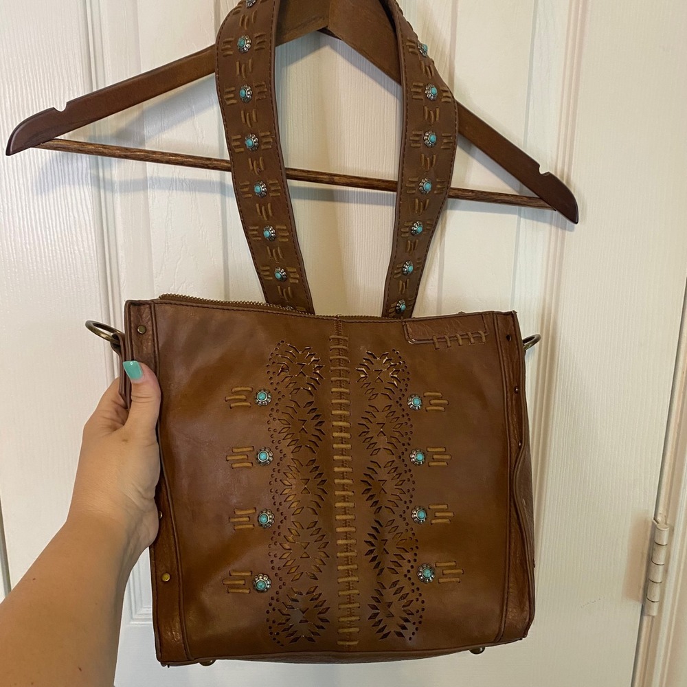 Catchfly Western Southwest Crossbody Bag‎ Turquoise Faux Leather Boho Festival